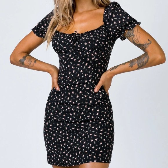 Carlita Mini Dress: Black - Picture 3 of 4